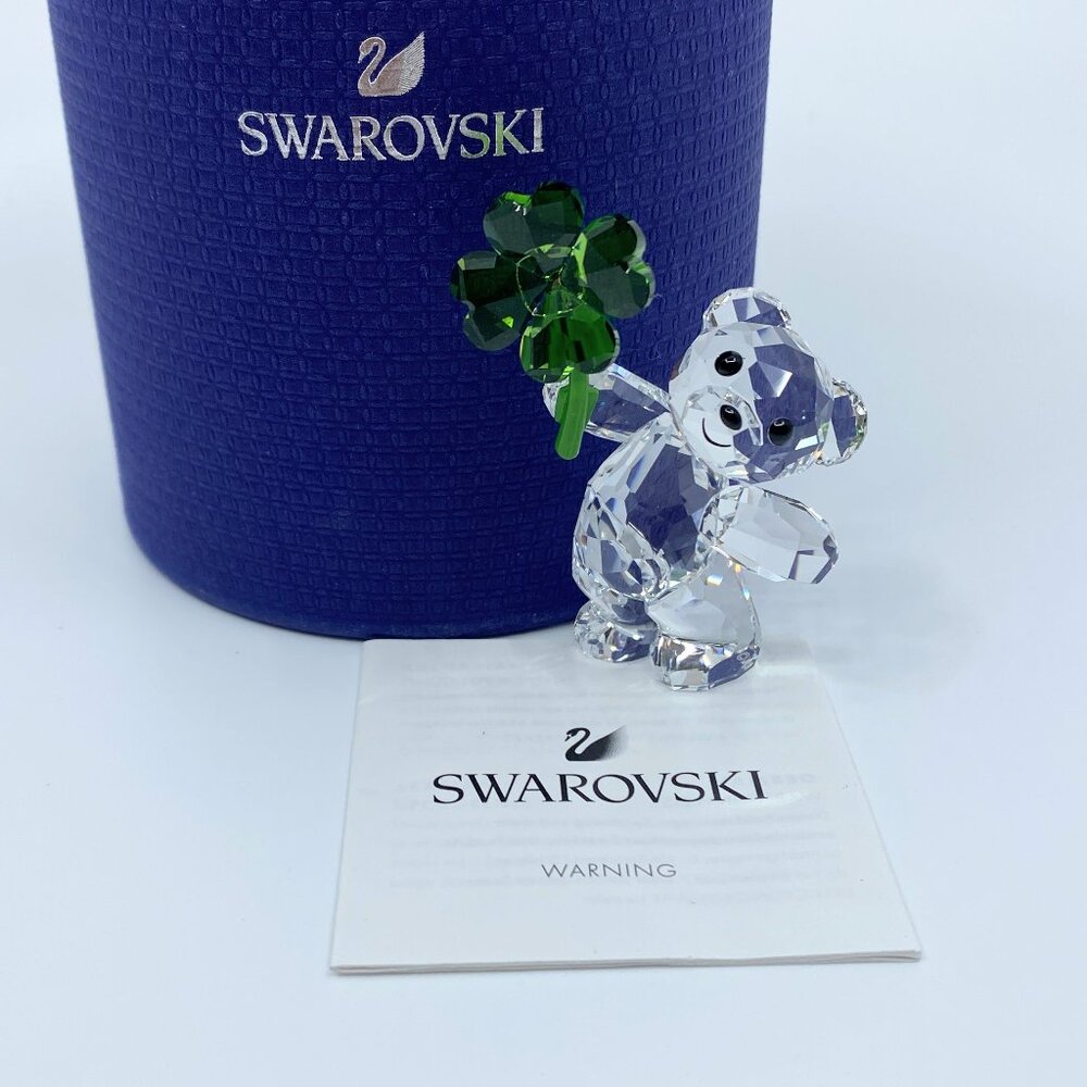 Swarovski Kris Bear Lucky Charm Figurine, One Size, Green NIB S136